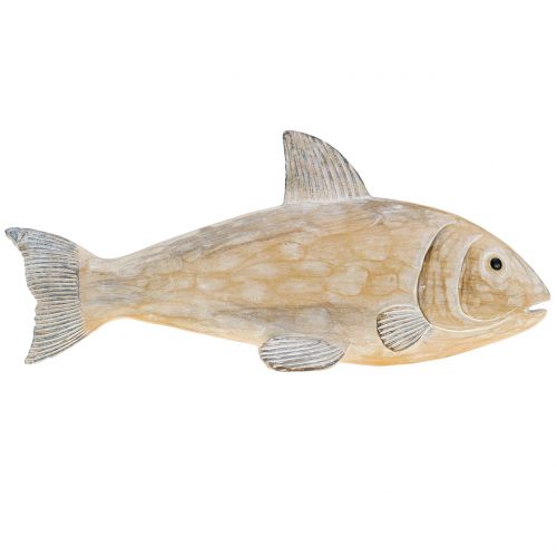 Floristik24 Poisson deco en bois aspect nature L19cm