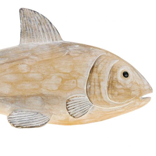 Floristik24 Poisson deco en bois aspect nature L19cm