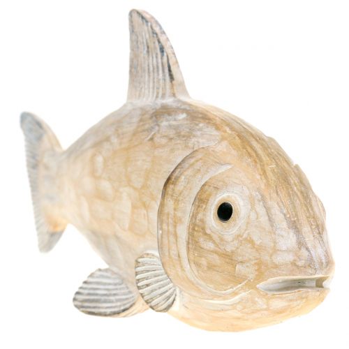 Floristik24 Poisson deco en bois aspect nature L19cm