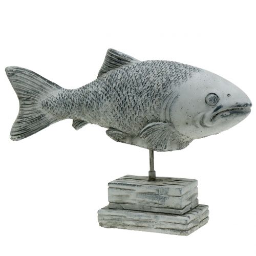 Floristik24 Figurine de jardin poisson sur pied H20cm