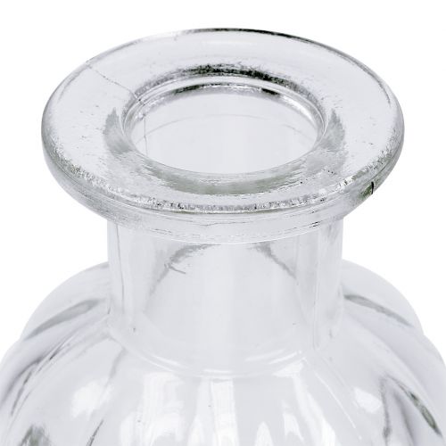 Article Vase à fleurs bouteille décoratif Ø7,5cm H13,5cm transparent 6 pcs