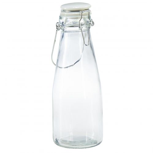 Floristik24 Décoration de bouteille bouteille en verre avec bouchon Ø8cm 24cm