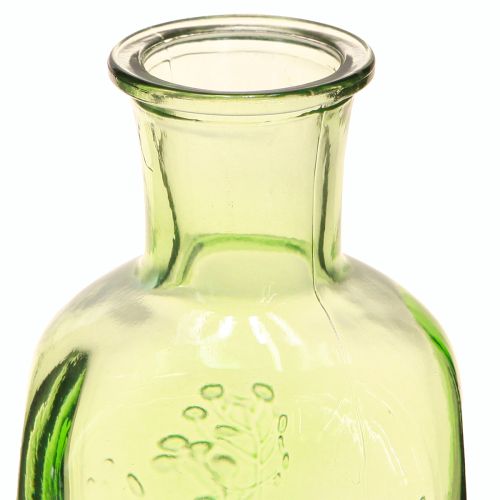 Article Vase bouteille en verre avec motif bouteille en verre vert H19cm 2pcs