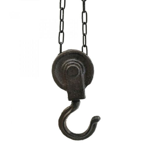 Poulie Déco Métal Déco Marron Noir Vintage 40cm