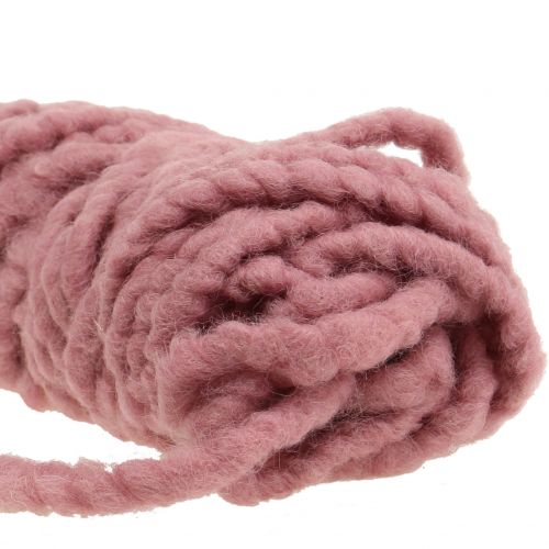 Article Mirabell cordon en feutre moelleux vieux rose 25m