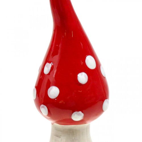 Article Déco Amanite Mouche Céramique Déco Champignon Rouge Blanc Ø6.5cm H21cm