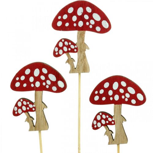 Champignons en bois, décoration champignon, automne, bouchons fleuris H7cm L34cm 18 pièces