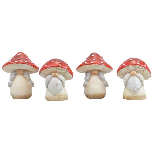 Article Amanite tue-mouches Décoration Champignons Décoration d'automne Rouge Blanc Ø6cm H7.5cm 4 pcs