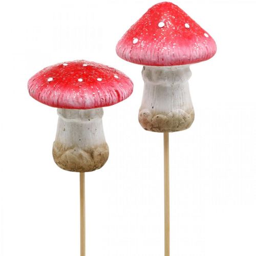 Floristik24 Bouchons déco amanite mouche Bouchons fleurs d'automne assortis H6 / 7cm 6pcs