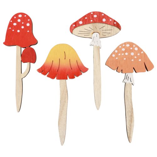 Floristik24 Bouchons décoratifs en bois pour champignon, bouchons à fleurs en bois 18cm 12pcs