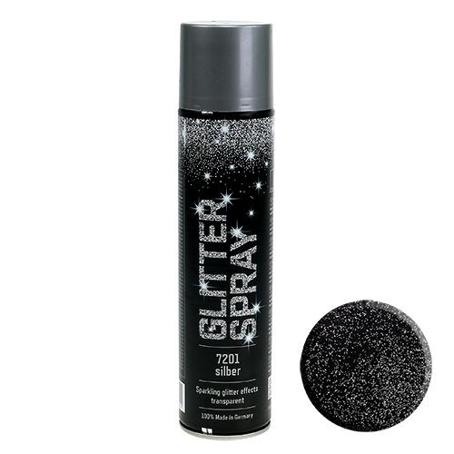 Floristik24 Spray paillettes argent 400ml