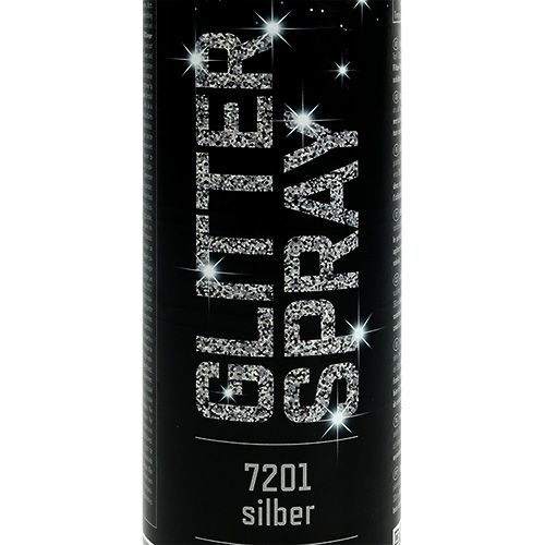 Floristik24 Spray paillettes argent 400ml