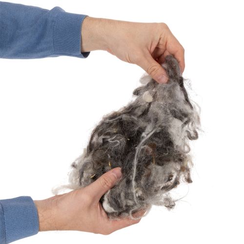 Laine de mouton décorative naturelle grise mouchetée en vrac 250 g | Floristik24.be