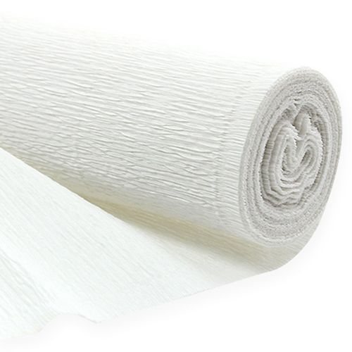 Papier crépon fleuriste blanc 50×250cm 5pcs