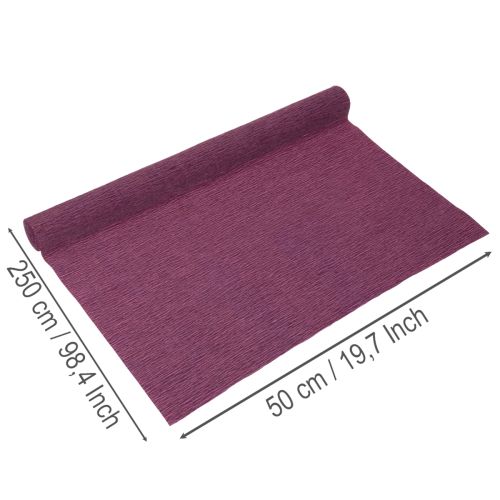 Papier crépon décoratif pour fleuriste, violet, 50 x 250 cm | Floristik24.be