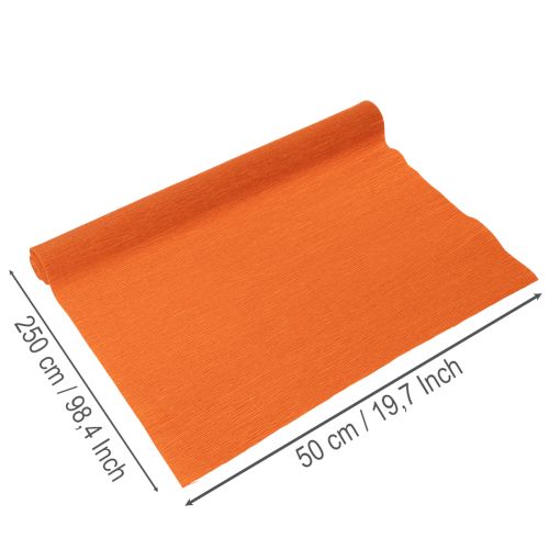 Papier crépon pour fleuriste, rouleau orange, 50 x 250 cm | Floristik24.be