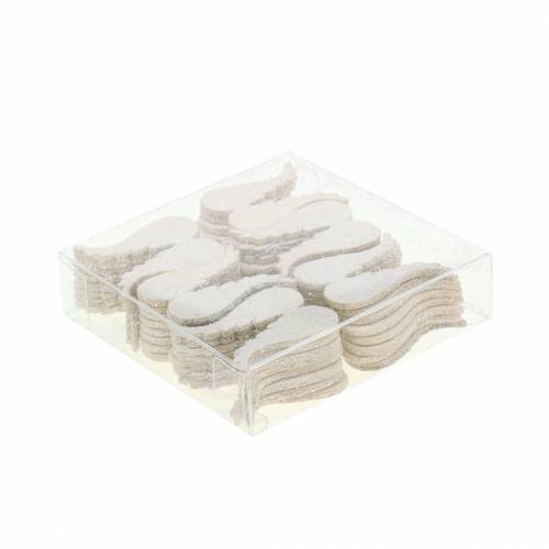 Floristik24 Décoration à disperser ailes d&#39;ange pailletées blanc 5cm 48 pcs