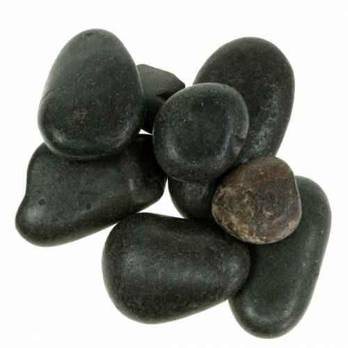 Floristik24 River Pebbles Pierres Naturelles Noir Mat Pierres Décoratives L15–60mm W15–40mm 2kg