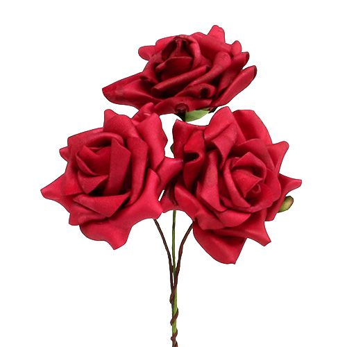 Rose mousse Ø7.5cm rouge 18p