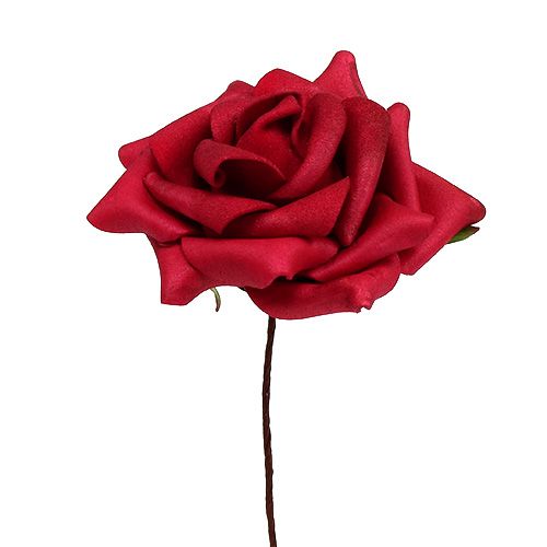 Article Rose mousse Ø7.5cm rouge 18p