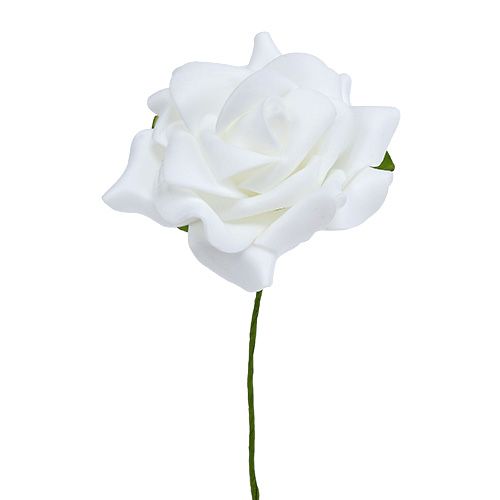 Article Rose mousse Ø 7.5cm blanc 18p