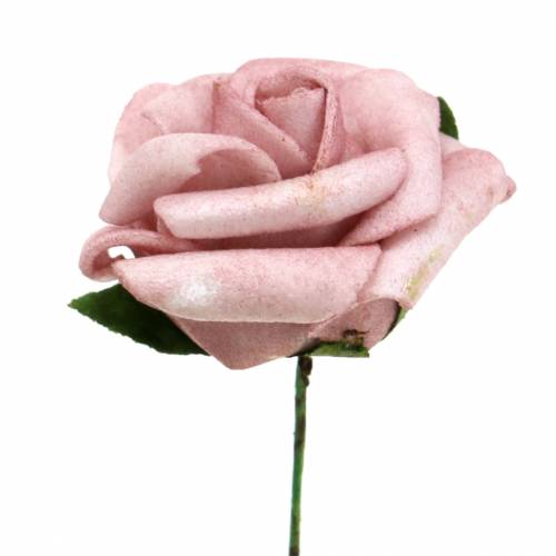 Article Rose en mousse Ø3,5cm vieux rose 48 pcs