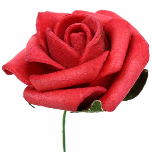 Article Rose en mousse Ø3,5cm différentes couleurs 48 pcs