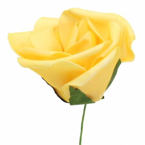 Article Rose en mousse Ø6cm jaune 27p