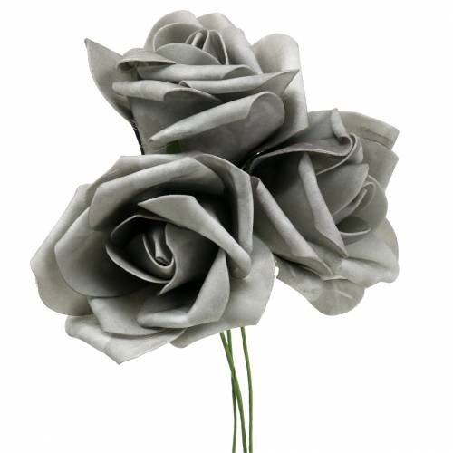 Article Rose en mousse Ø6cm gris 27p