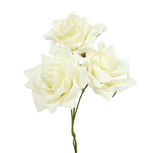 Floristik24 Mousse Rose Ø 10cm crème 8 pcs