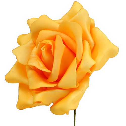 Floristik24 Rose en mousse Ø15cm jaune 4pcs