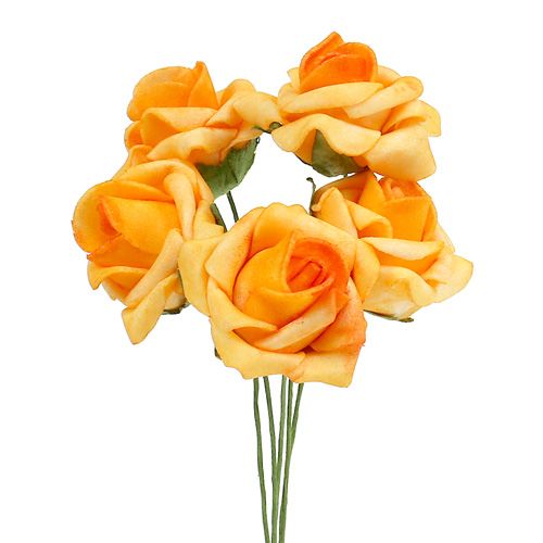 Floristik24 Rose en mousse Ø 3,5cm Abricot 48 pcs