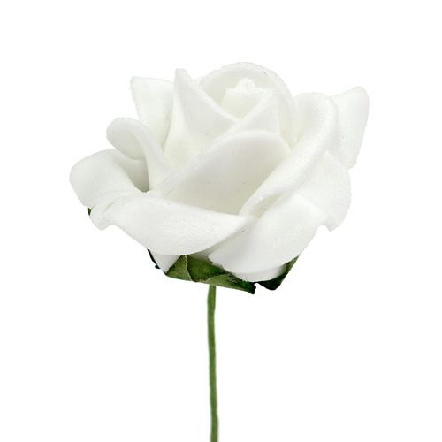 Article Rose en mousse Ø 3,5cm blanche 48 pcs