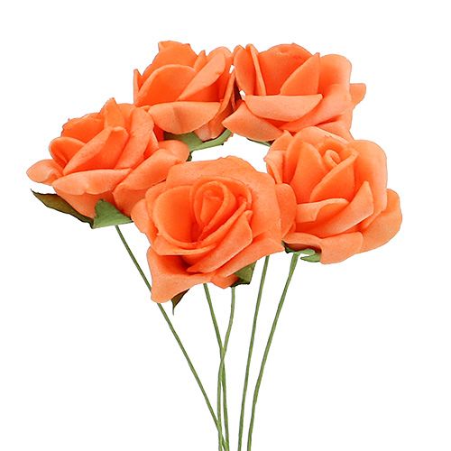Article Rose en mousse Ø 3,5cm orange 48 pcs
