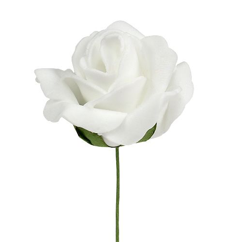 Article Rose mousse Ø4.5cm blanc 36pcs