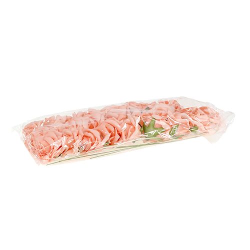 Floristik24 Rose en mousse Ø 6cm rose saumon 27 pcs