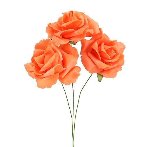 Floristik24 Rose en mousse Ø 6cm orange 27p