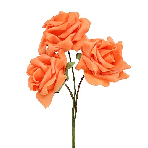 Floristik24 Rose mousse Ø7.5cm orange 18p