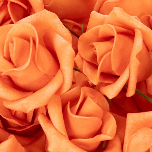 Rose orange artificielle, fleur de 5 cm, à l'unité, lot de 100 | Floristik24.be