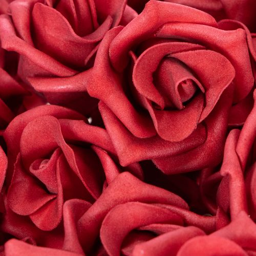 Roses rouges artificielles avec tige, 5 cm, lot de 100 | Floristik24.be