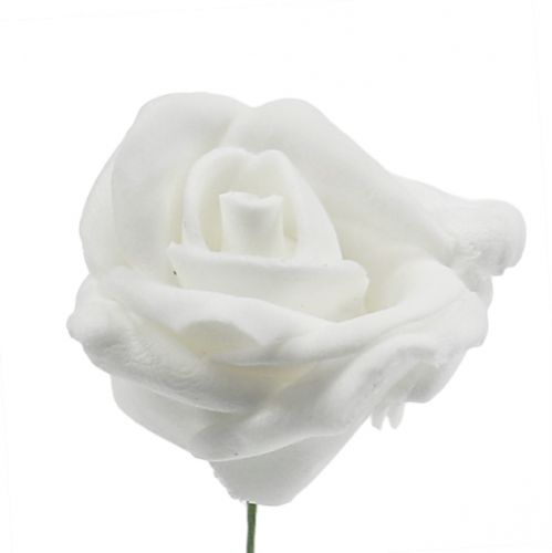 Floristik24 Roses en mousse blanches Ø3,5cm 20 pcs