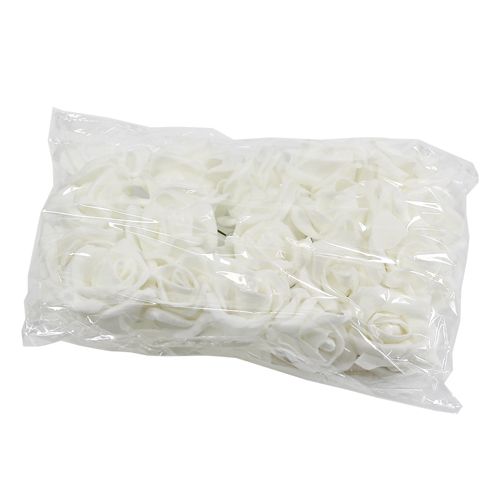 Floristik24 Roses en mousse blanches Ø3,5cm 20 pcs