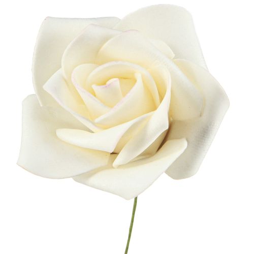 Roses en mousse Vanille Roses artificielles Ø6cm 27 pcs