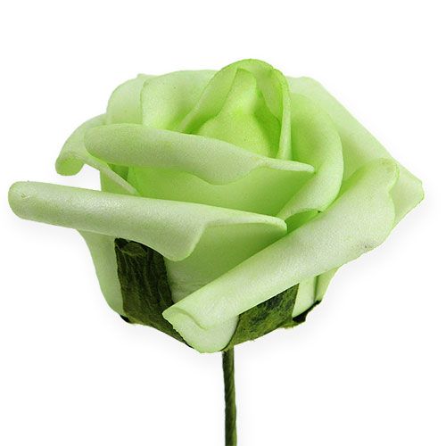 Floristik24 Rose en mousse Ø 8cm verte 18 pcs