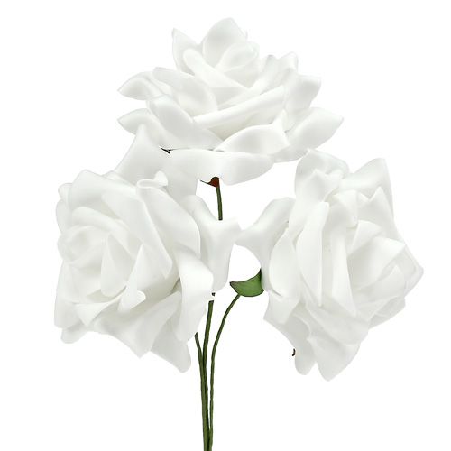 Roses en mousse blanches Ø10cm 8pcs