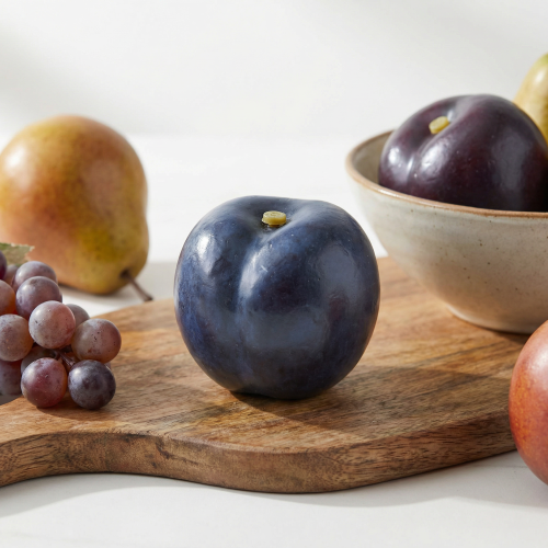 Article Sucette alimentaire aux fruits artificiels bleu prune Ø6,5 cm