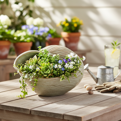 Article Bol en céramique à motif coquillage pour une décoration élégante dans le salon, 23 cm