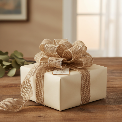 Article Ruban de jute naturel, 5 cm de large, 40 m de long