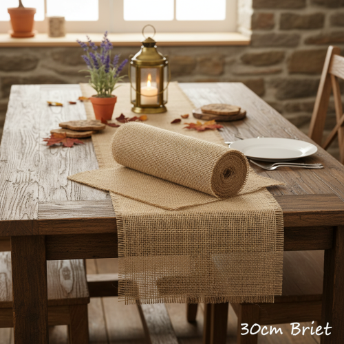 Article Chemin de table ruban de jute naturel 30cm 10m