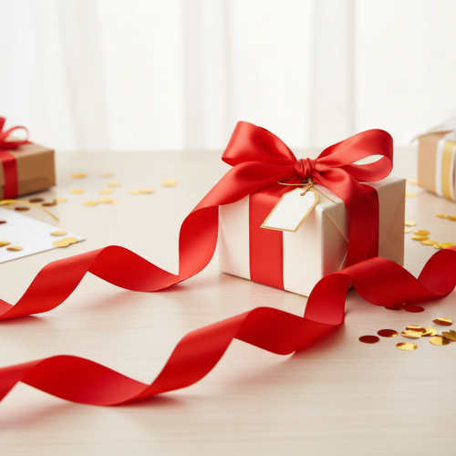 Article Ruban à friser 50mm 100m rouge